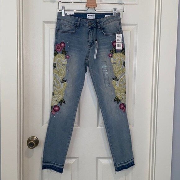 William Rash Womens Sz 27 Embroidered Ankle Skinny Jean - Picture 7 of 11
